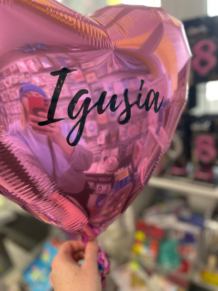 Personalizowany balon w kształcie serca z napisem na zamówienie - balon na hel